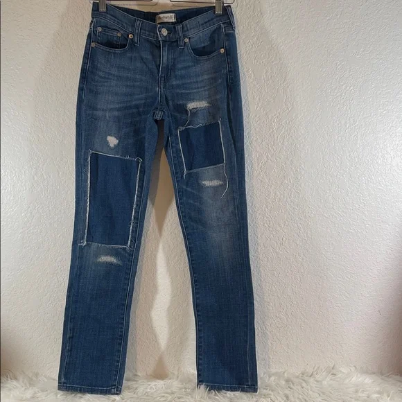 MADEWELL Women’s Size 24 Slim Boyjean Destressed Denim Jeans #B7426 - Picture 2 of 11